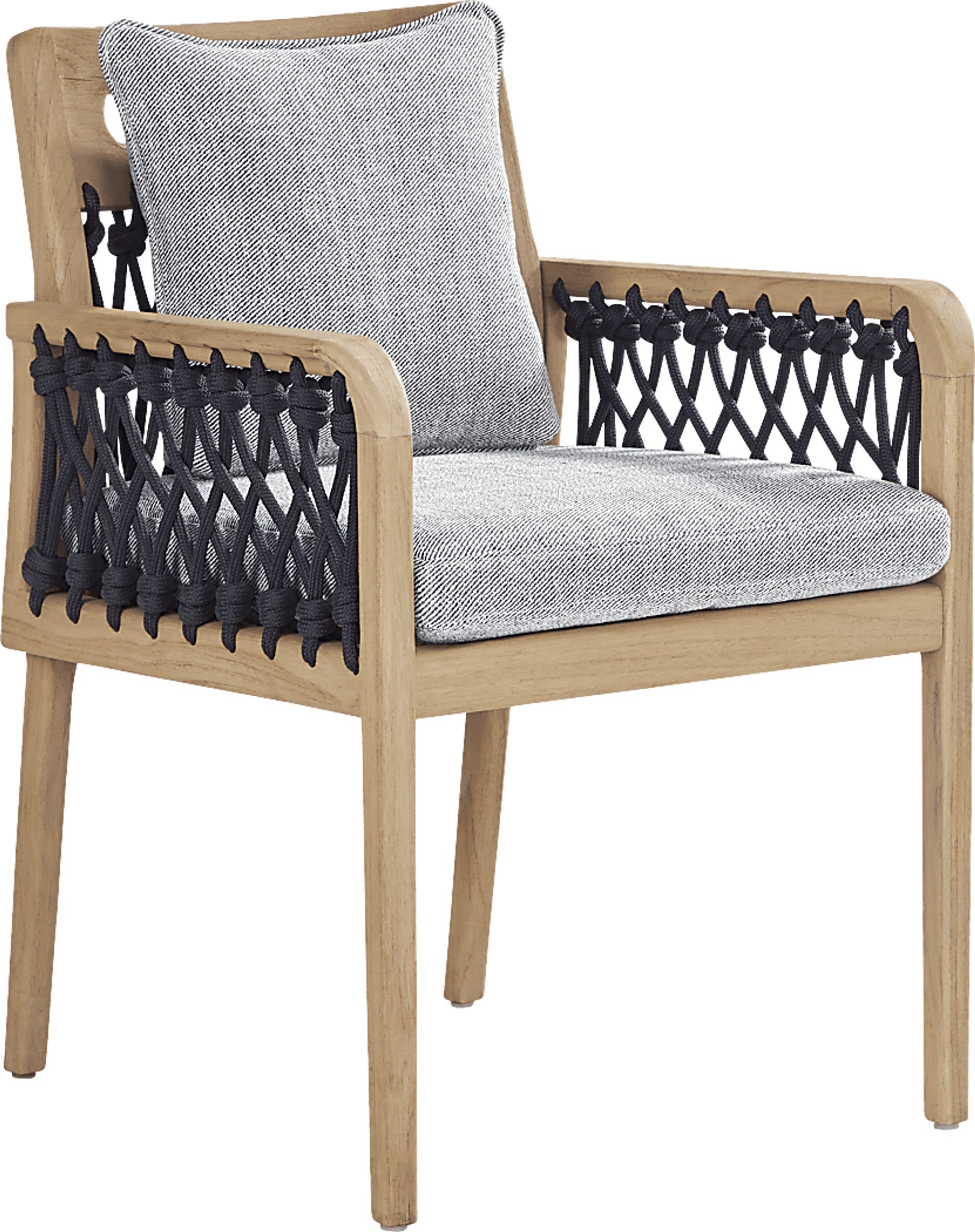 Riva Blonde 7 Pc Oval Outdoor Dining Set with Slate Cushions - Image 4