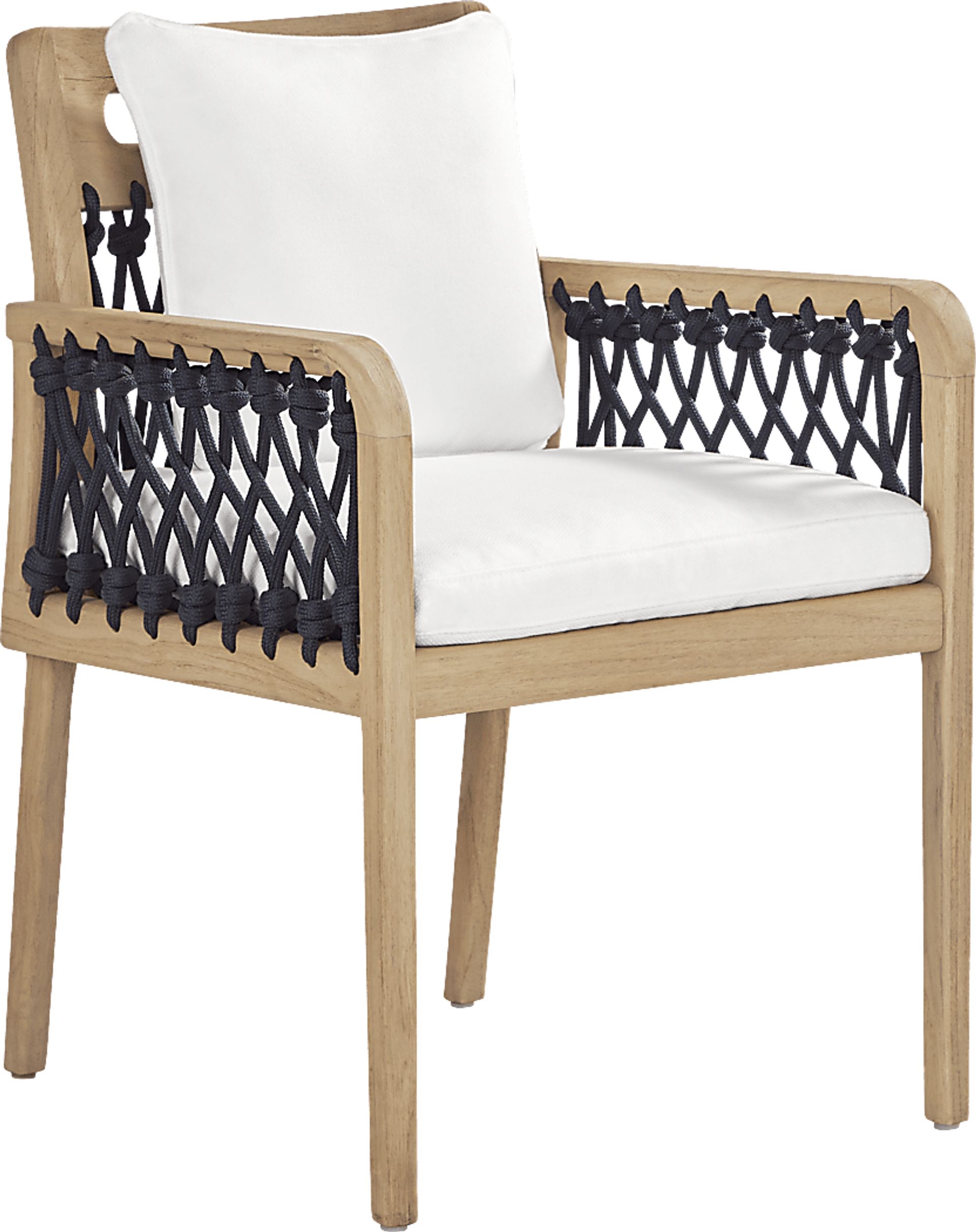 Riva Blonde 9 Pc Large Oval Outdoor Dining Set with White Cushions - Image 4
