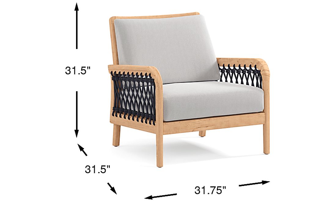 Riva Blonde Outdoor Club Chair with Dove Cushions