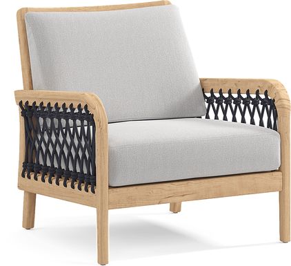 Riva Blonde Outdoor Club Chair with Dove Cushions