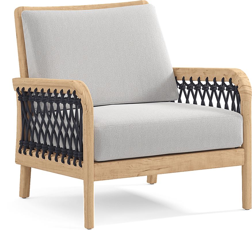 Riva Blonde Outdoor Club Chair with Dove Cushions