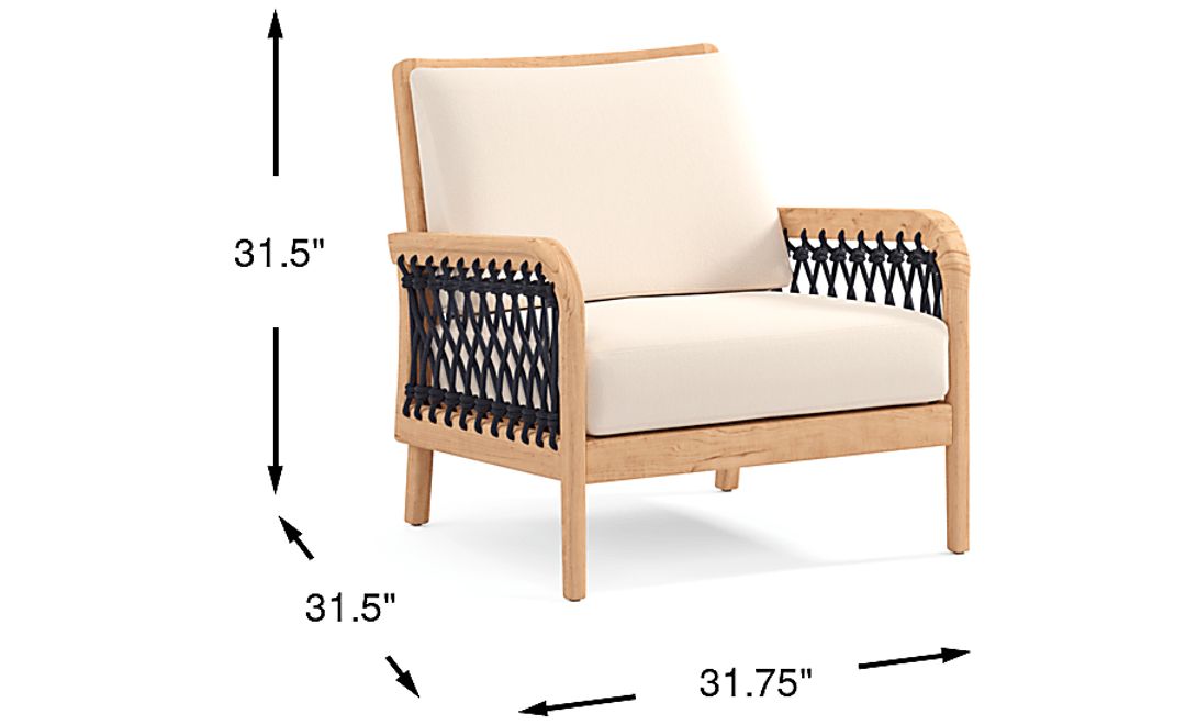 Riva Blonde Outdoor Club Chair with Flax Cushions