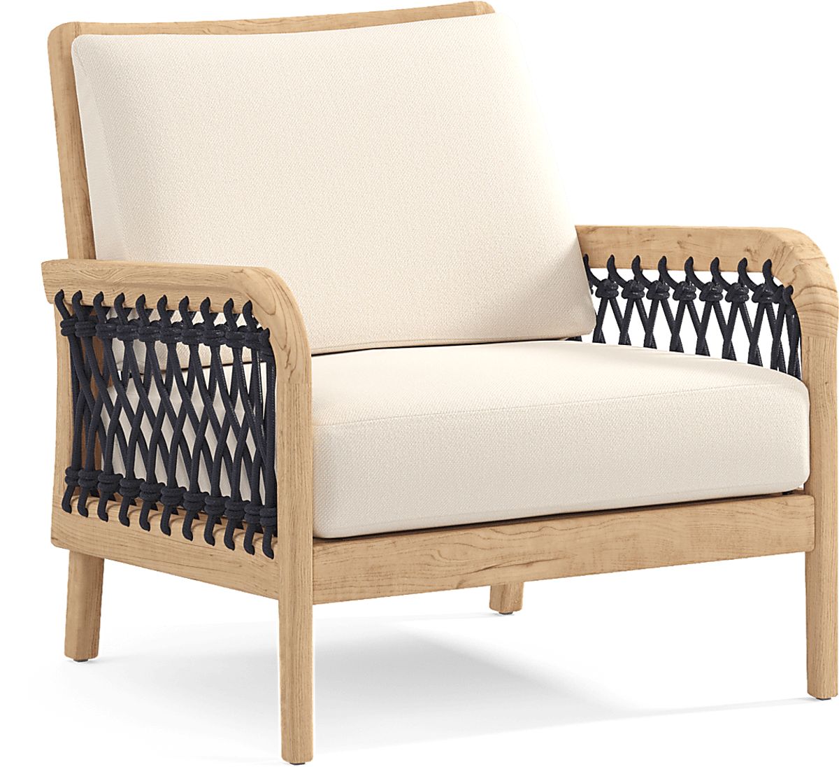 Riva 4 Pc Blonde Light Wood Flax Teak Outdoor Seating Set With Loveseat