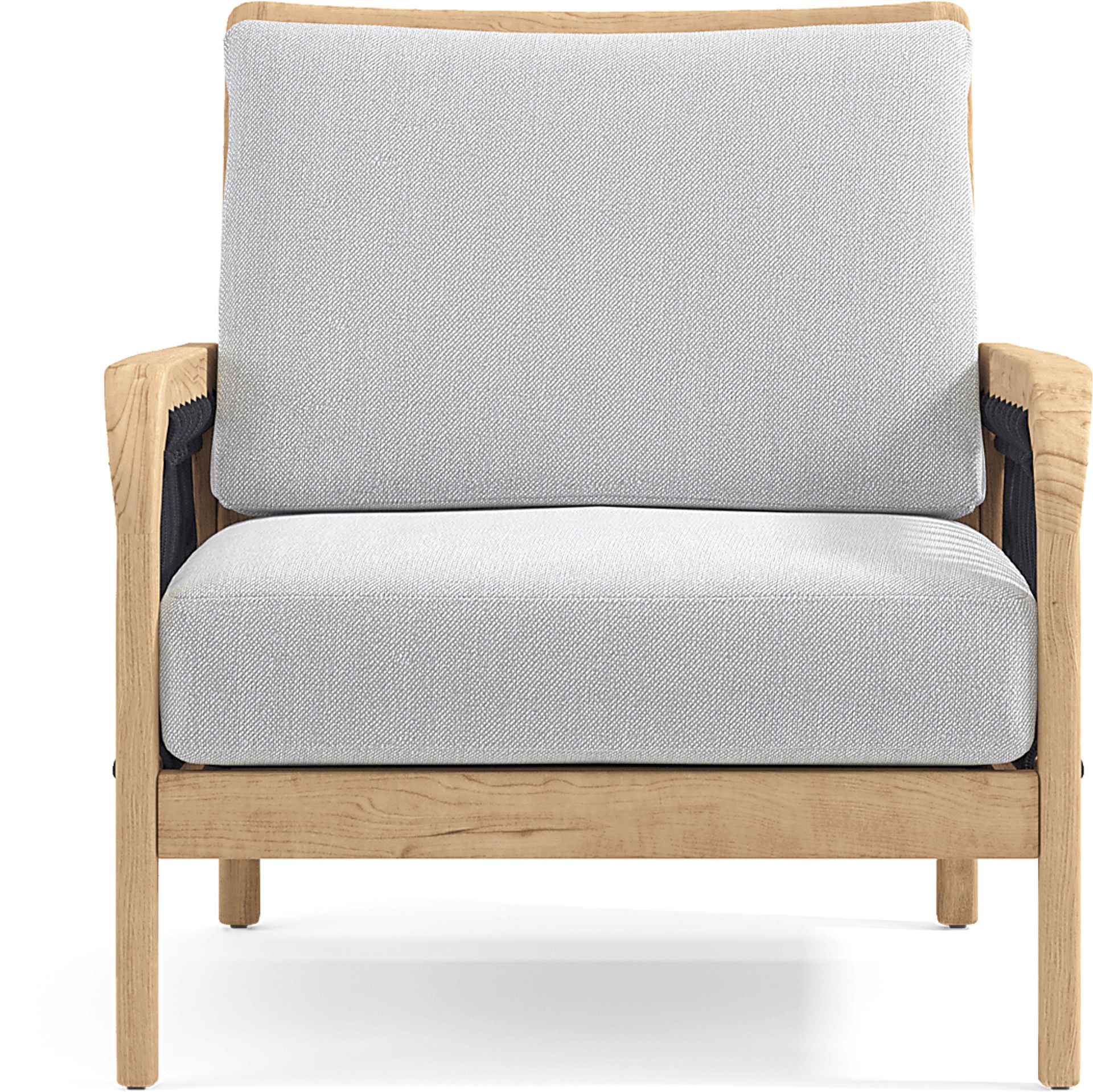 Riva Blonde 5 Pc Outdoor Loveseat Seating Set with Slate Cushions - Image 5