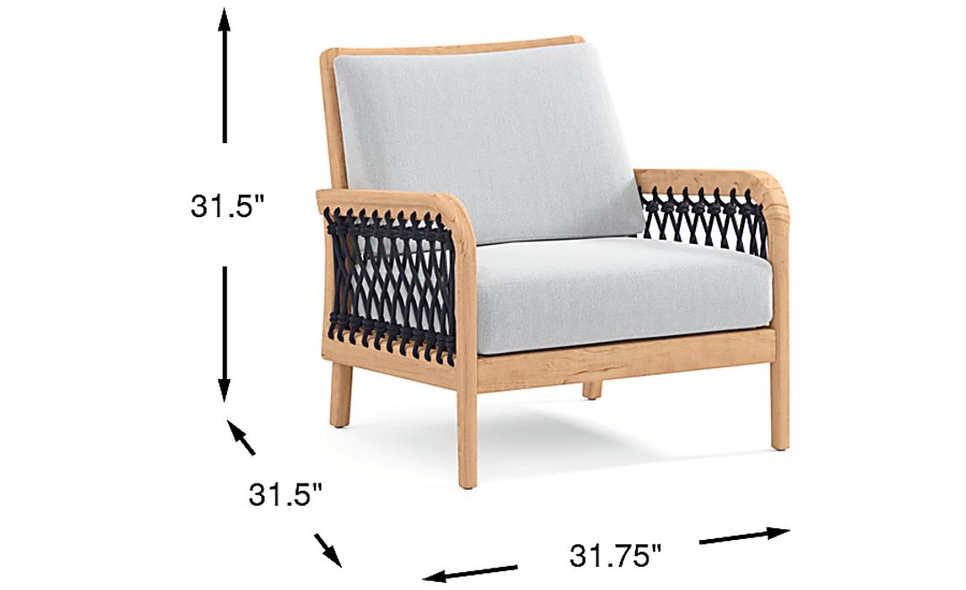 Riva Blonde Outdoor Club Chair with Slate Cushions