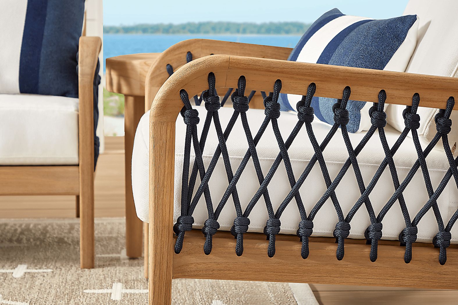 Riva Blonde Outdoor Ottoman - Thumbnail 3