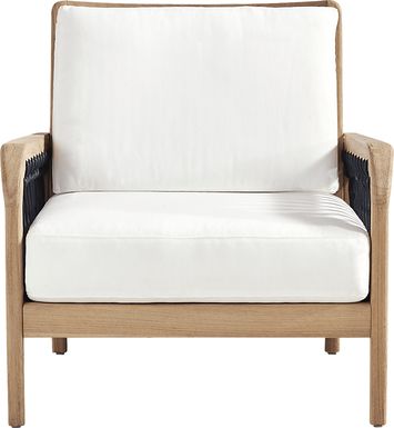 Riva Blonde Outdoor Club Chair with White Cushions