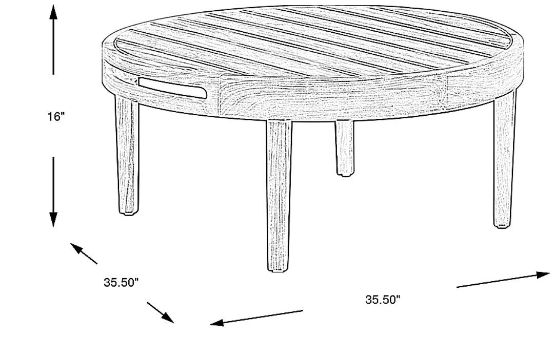 Riva Blonde Large Nesting Outdoor Cocktail Table