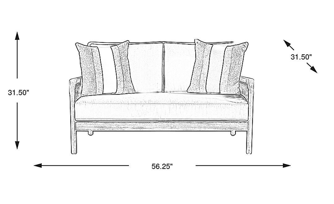 Riva Blonde Outdoor Loveseat with Dove Cushions