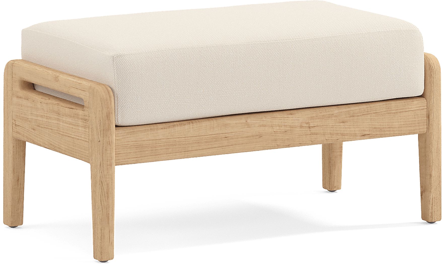 Riva Blonde Outdoor Ottoman with Flax Cushion