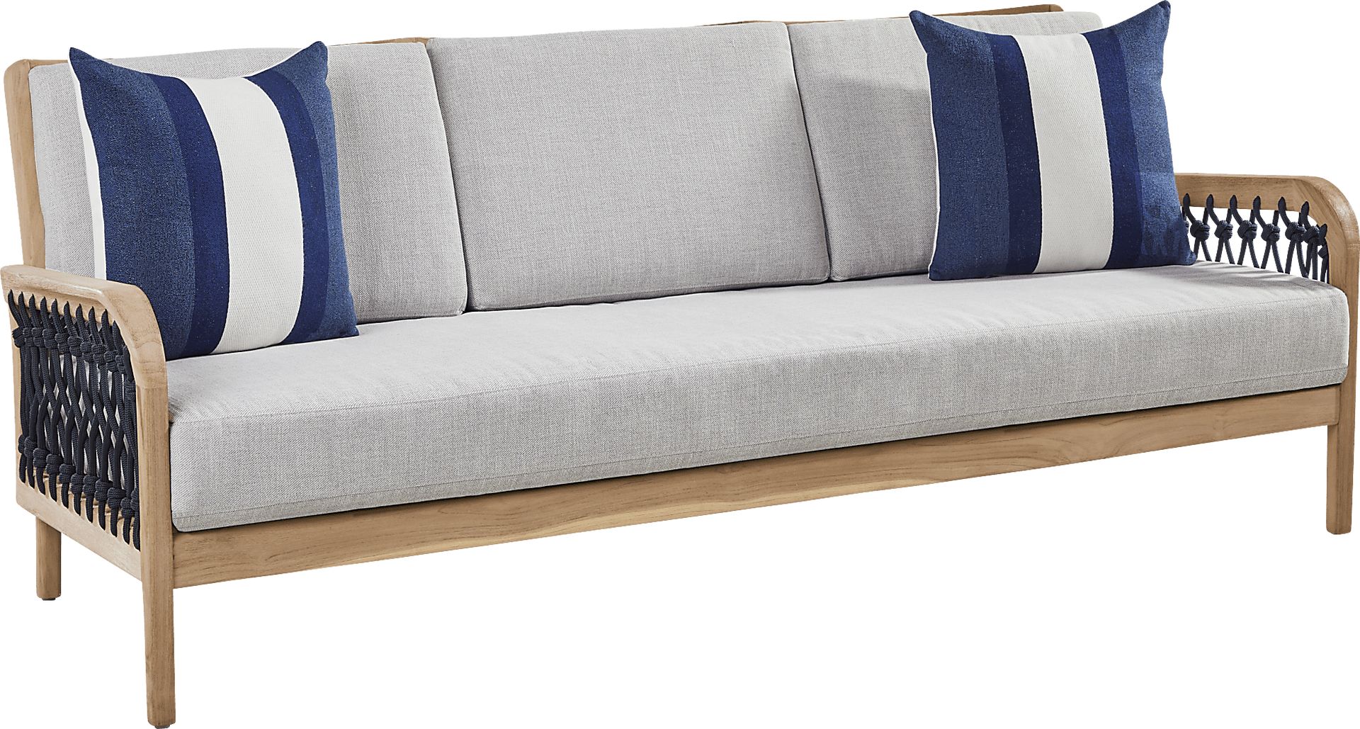Riva Blonde Outdoor Sofa with Dove Cushions - Image 3