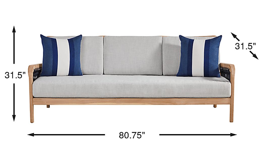 Riva Blonde Outdoor Sofa with Dove Cushions