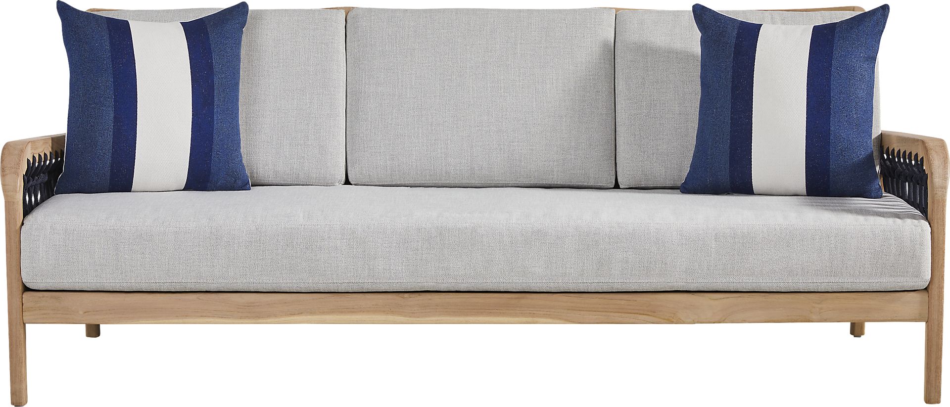 Riva Blonde Outdoor Sofa with Dove Cushions - Image 1