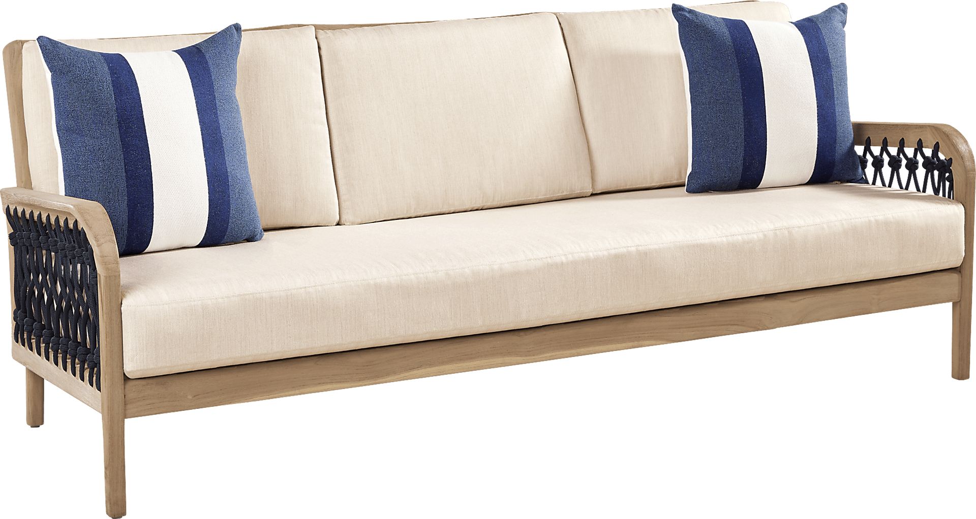 Riva Blonde 5 Pc Outdoor Seating Set with Flax Cushions - Image 3
