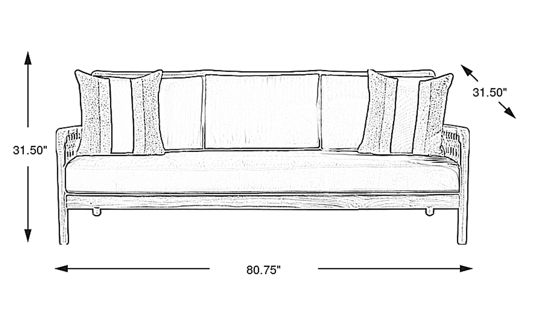 Riva Blonde Outdoor Sofa with Flax Cushions