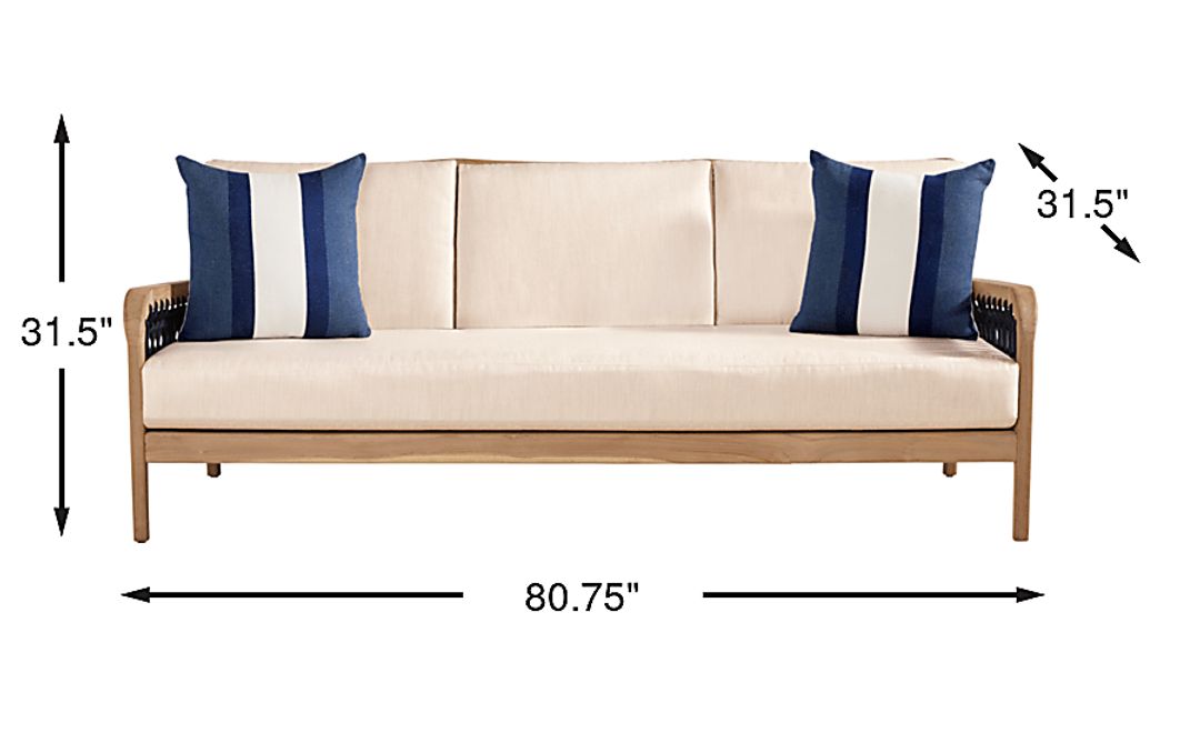 Riva Blonde Outdoor Sofa with Flax Cushions