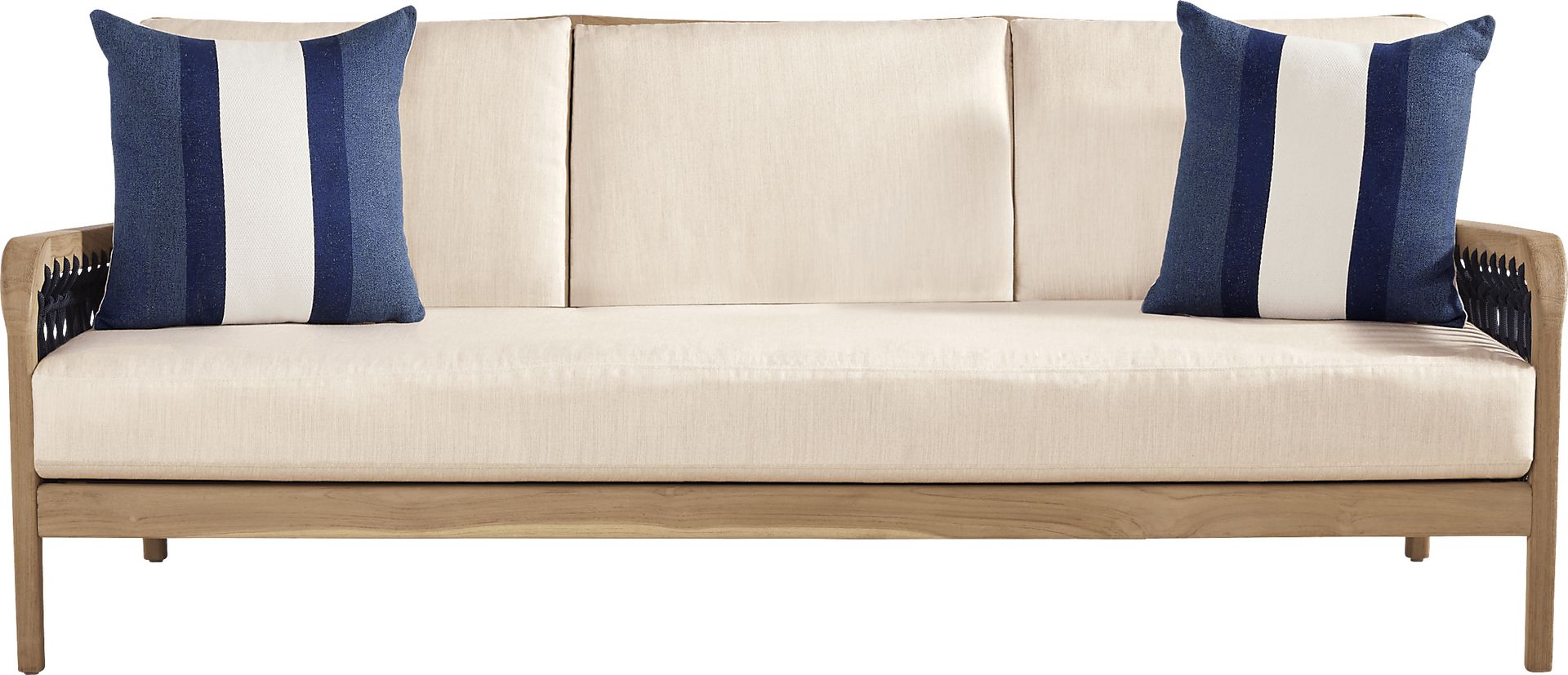 Riva Blonde 5 Pc Outdoor Seating Set with Flax Cushions - Image 2