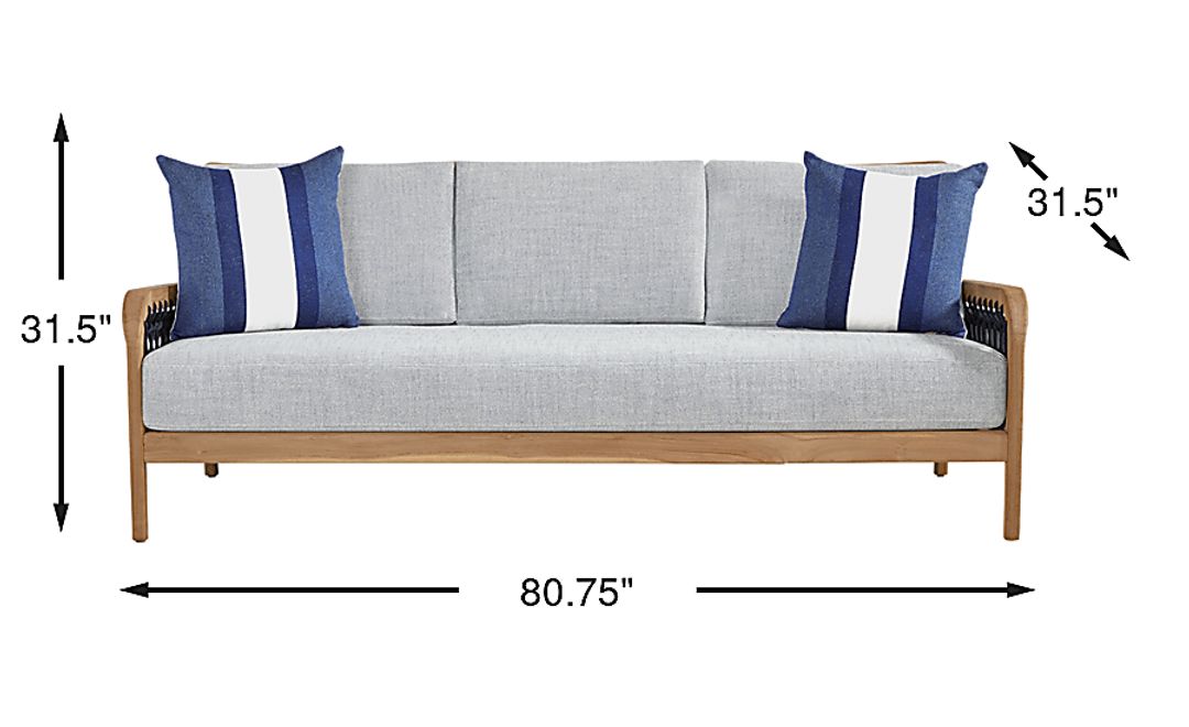 Riva Blonde Outdoor Sofa with Slate Cushions