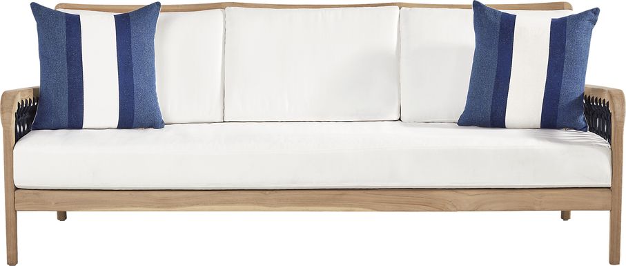 Riva Blonde Outdoor Sofa with White Cushions