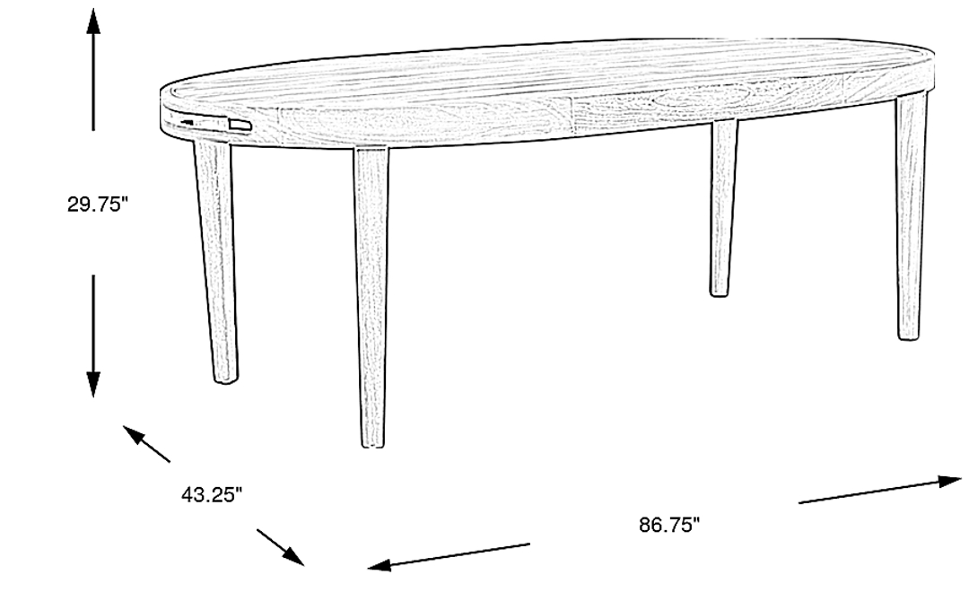 Riva Blonde Oval Outdoor Dining Table