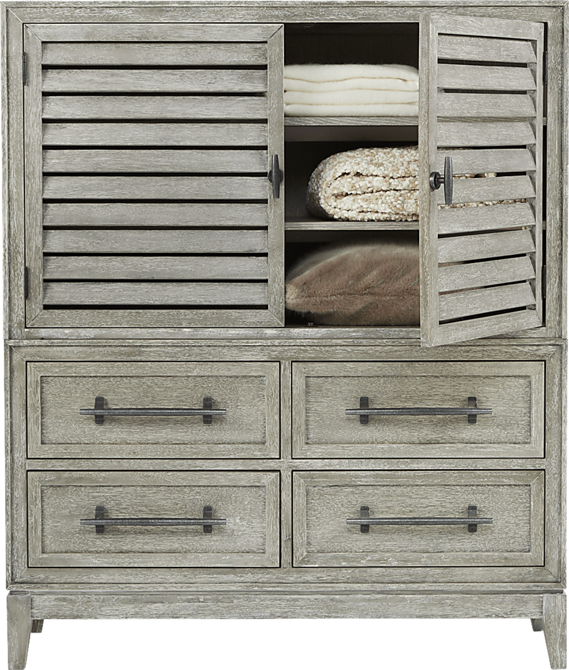River Falls Light Gray 2 Pc Armoire - Image 2