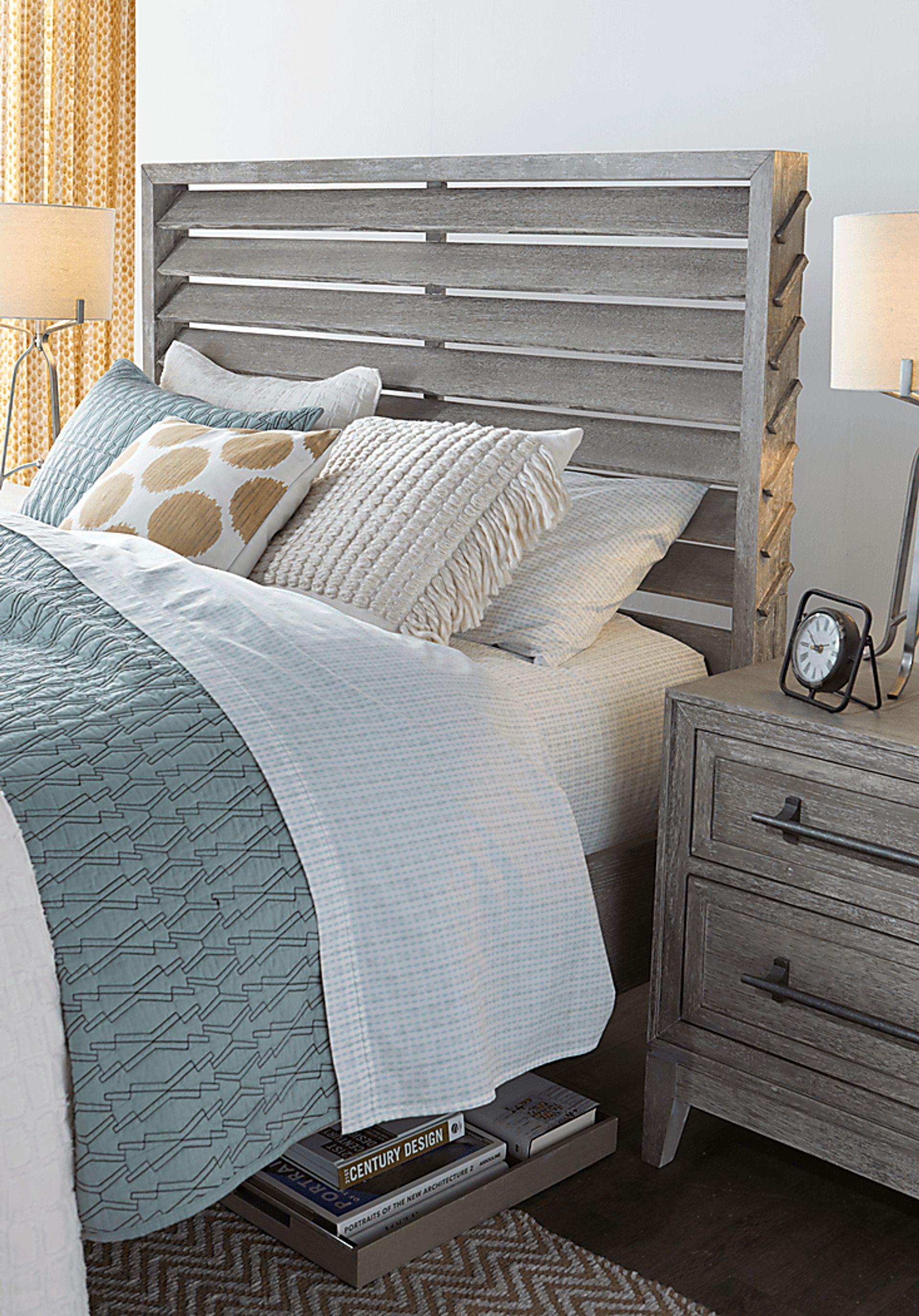 River Falls Light Gray 5 Pc King Slat Bedroom - Image 3