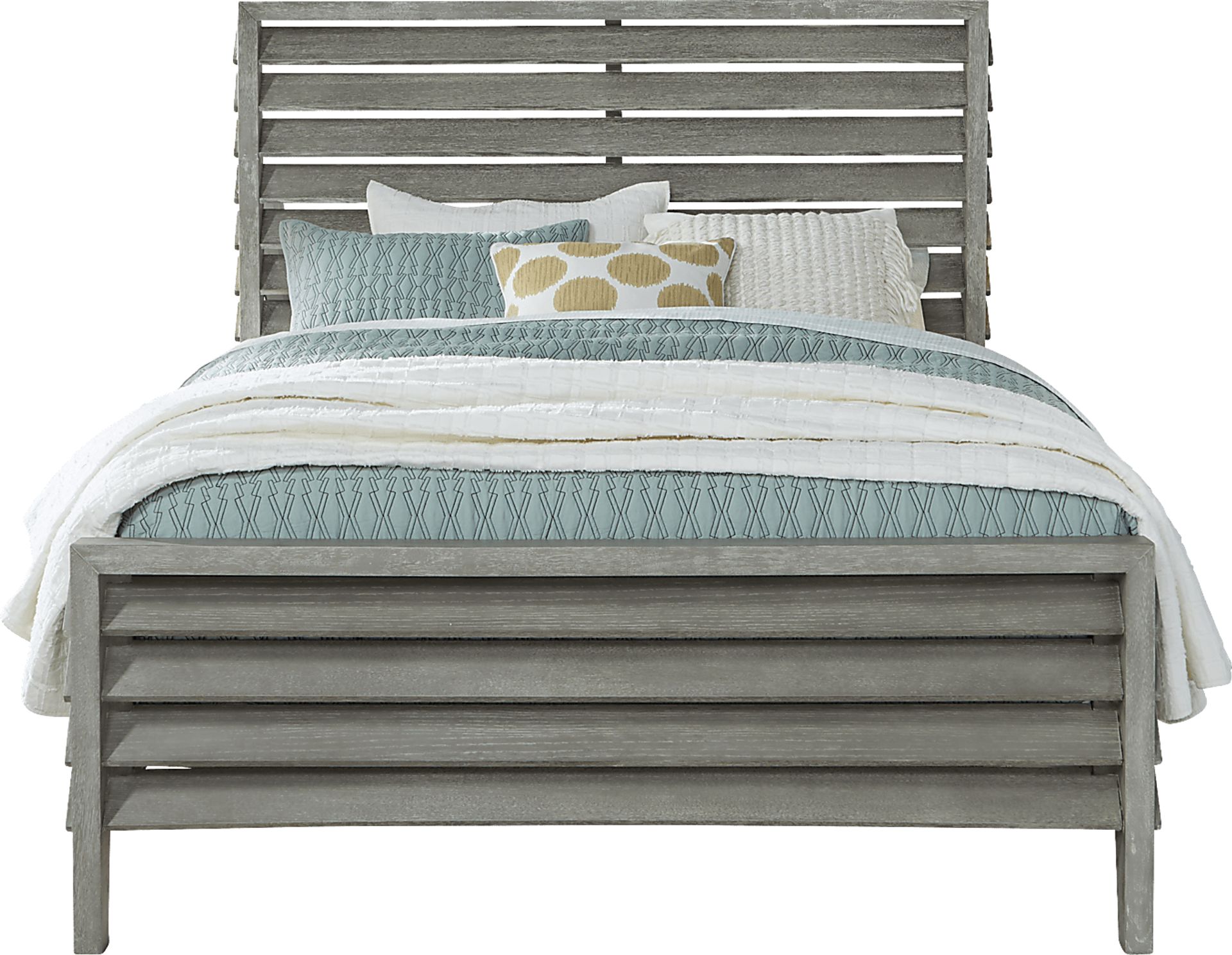 River Falls Light Gray 5 Pc King Slat Bedroom - Image 2