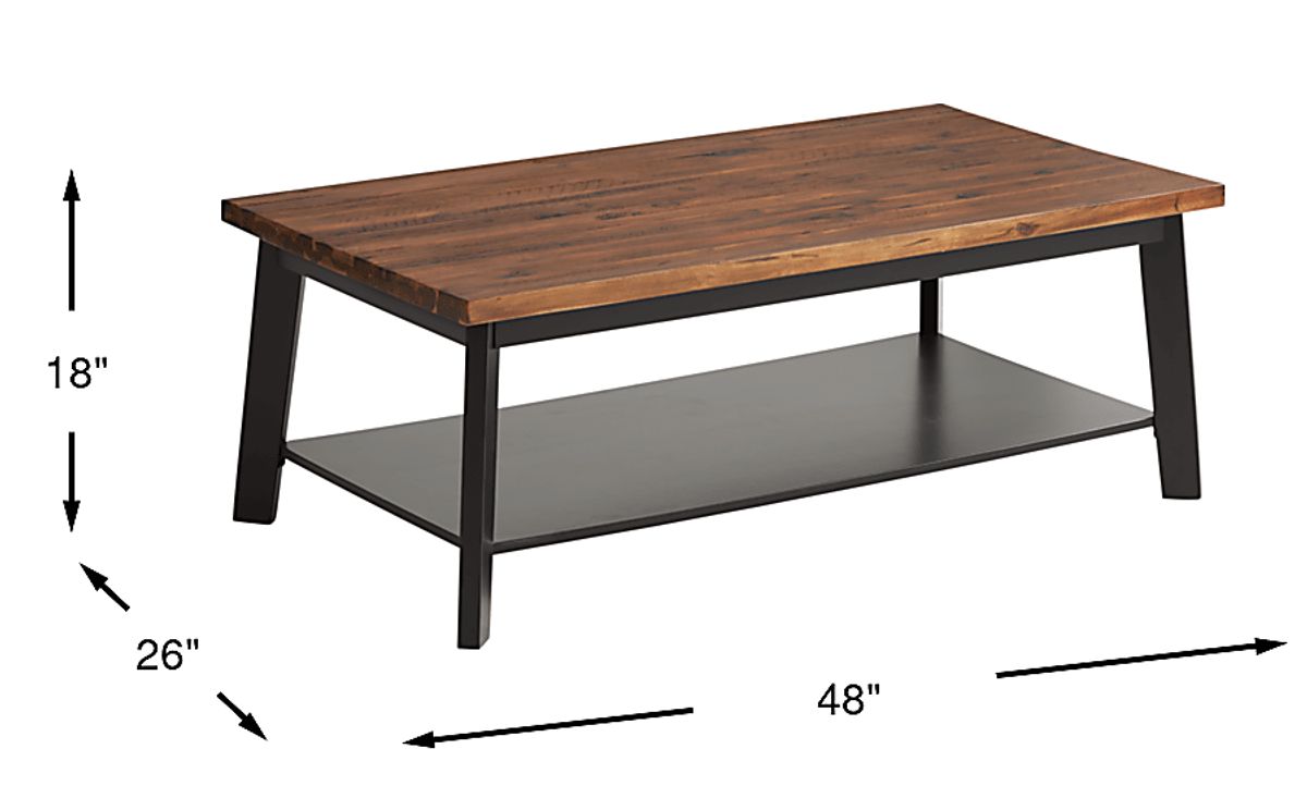 River Lodge Dark Brown Wood Veneer,Wood Cocktail Table | Rooms to Go