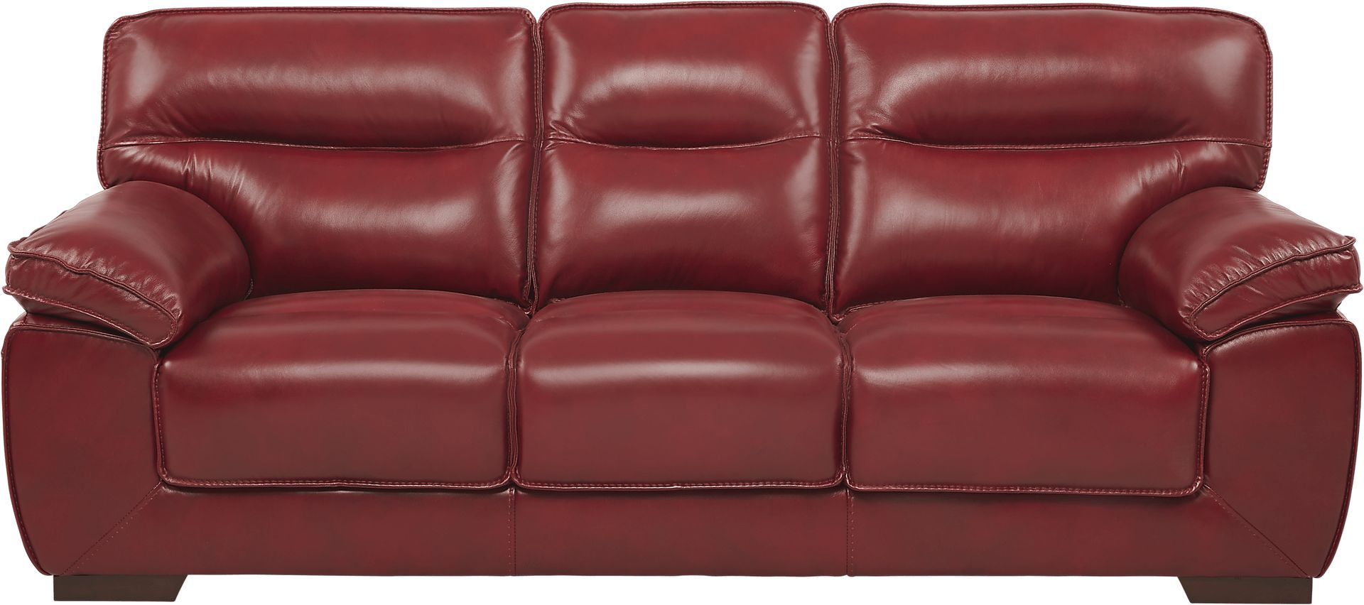 River Place Red Leather Sofa - Image 1