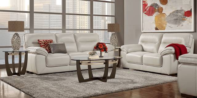 River Place Ice Leather 5 Pc Living Room - Thumbnail - Image 1