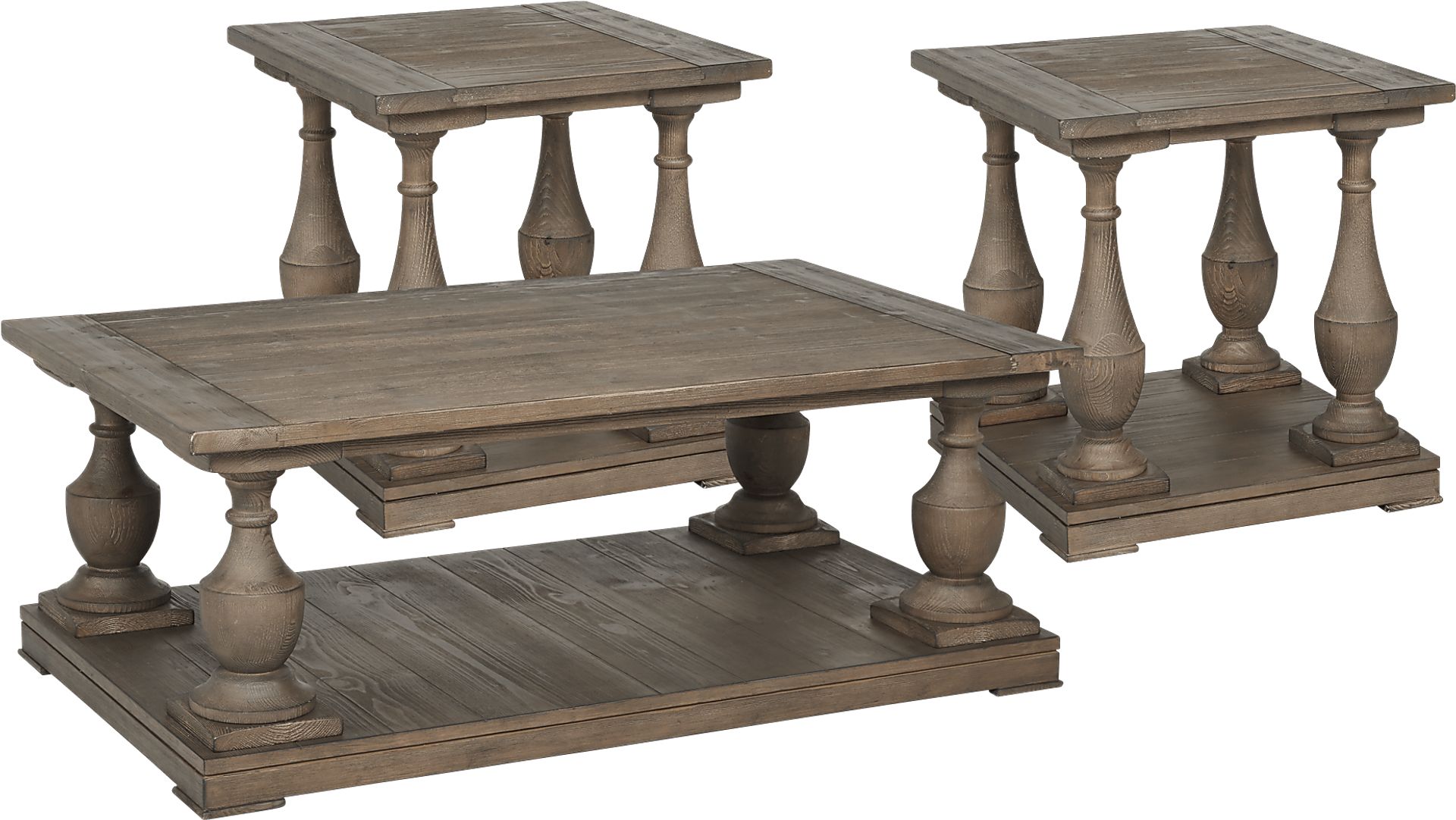 River Stone Brown 3 Pc Table Set - Image 1