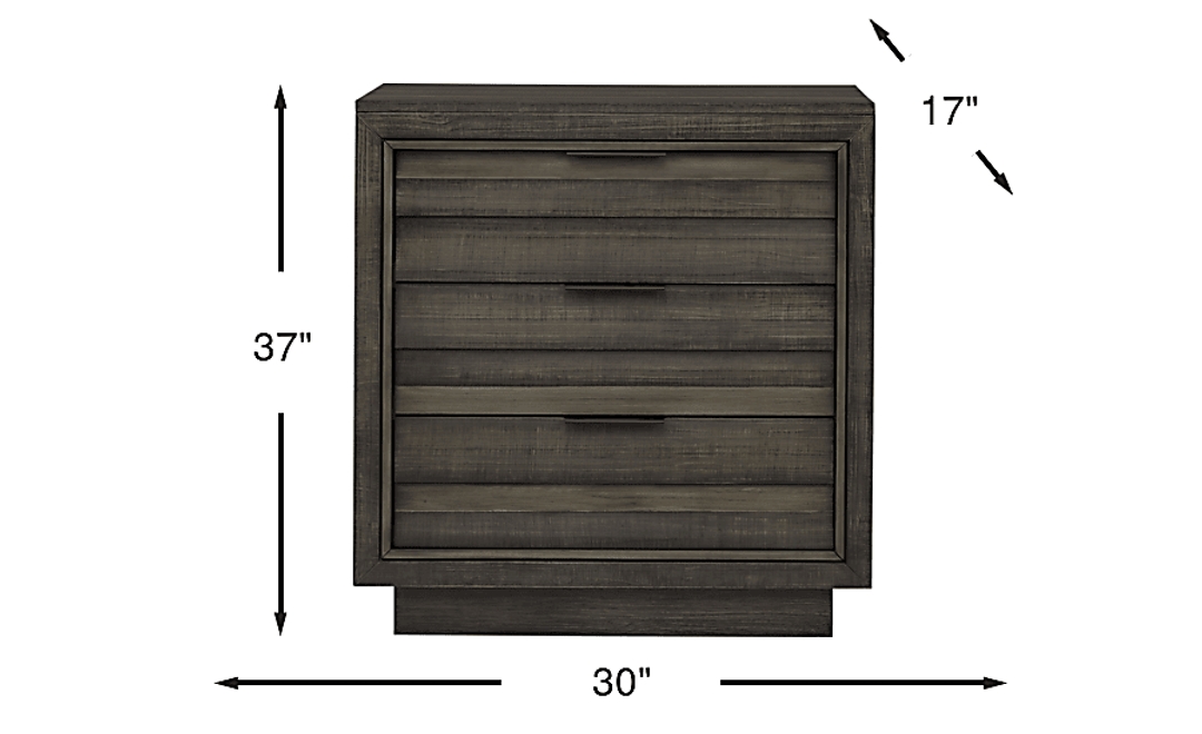 River Street Graphite 3 Drawer Chest