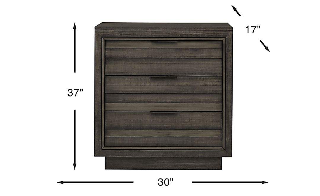 River Street Graphite 3 Drawer Chest