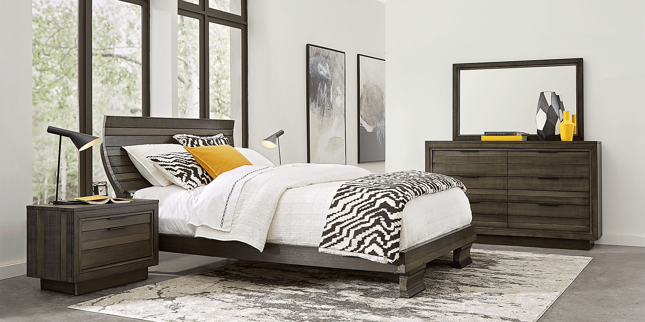 River Street Graphite 3 Pc King Scoop Bed Rooms To Go