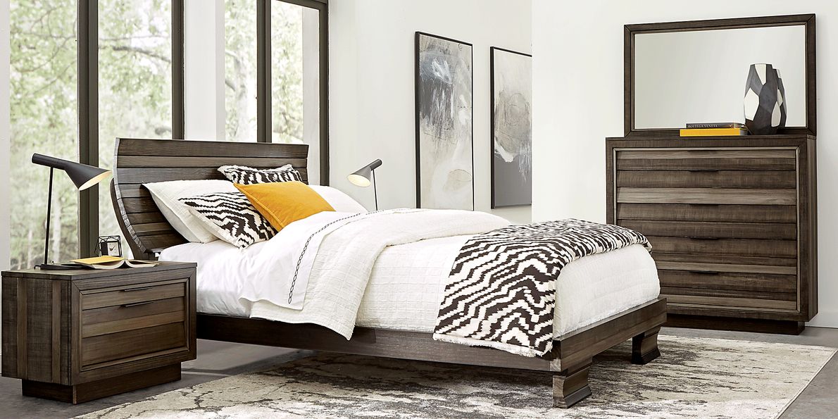 River Street Graphite 3 Pc Queen Scoop Bed