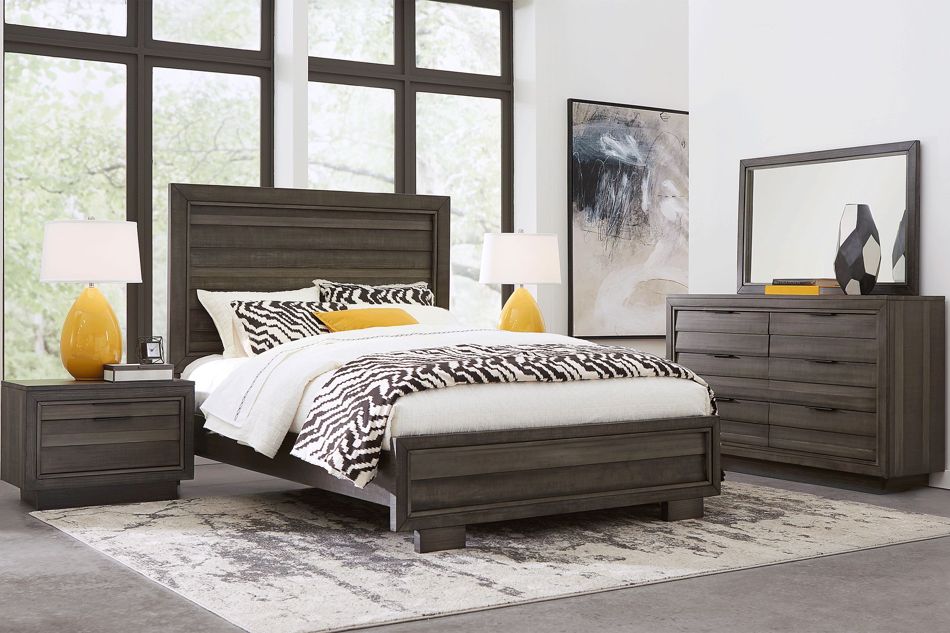 River Street Graphite 5 Pc Queen Panel Bedroom - Image 1
