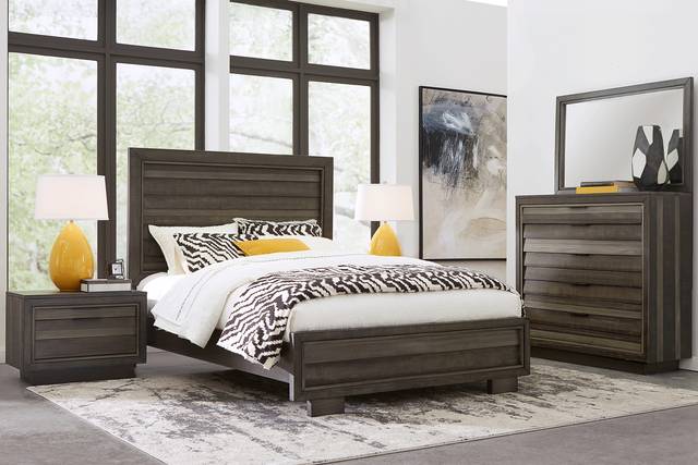 River Street Graphite 5 Pc Queen Panel Bedroom - Thumbnail - Image 1