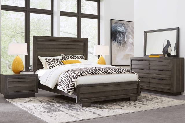 River Street Graphite 7 Pc King Panel Bedroom - Thumbnail - Image 1