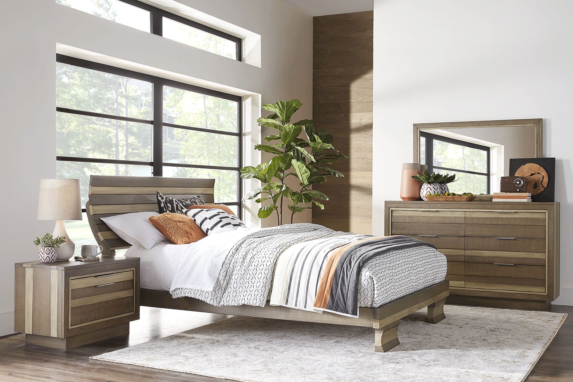 River Street Mocha 5 Pc Queen Scoop Bedroom - Image 1
