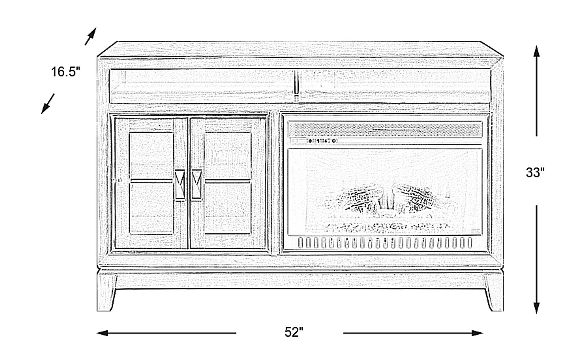 River Terrace Gray 52 in. Console With Log Fireplace | Rooms to Go