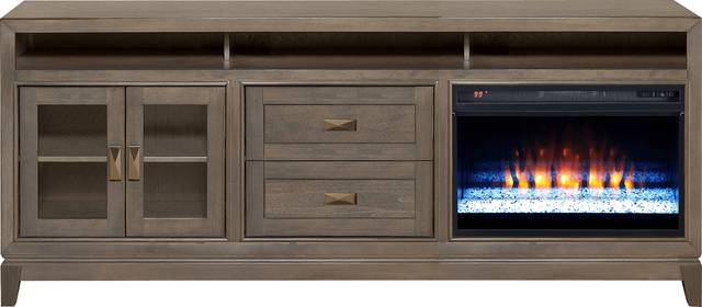 River Terrace Gray 82 in. Console with Electric Fireplace - Thumbnail - Image 1