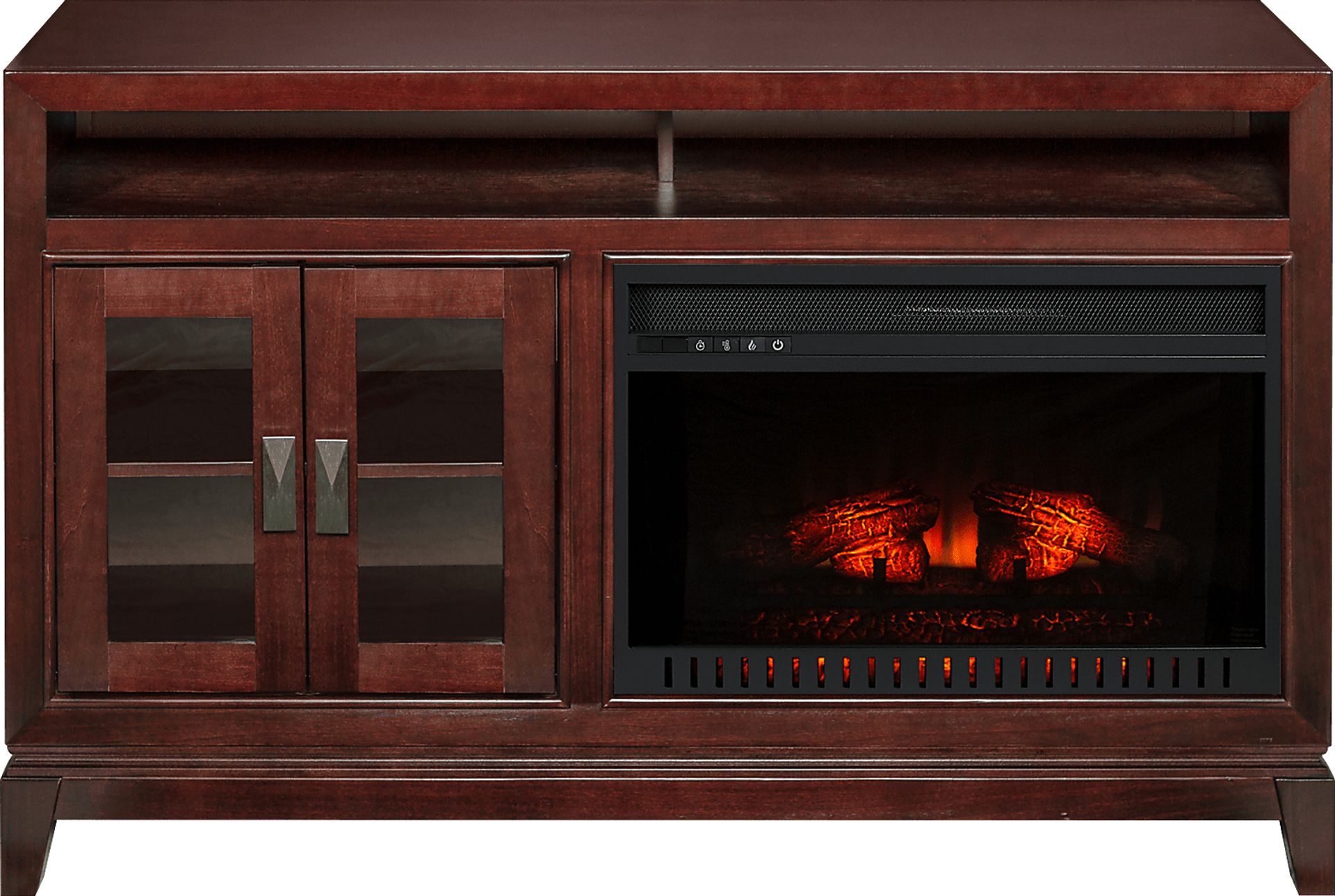 River Terrace Merlot 52 in. Console with Electric Log Fireplace - Image 1