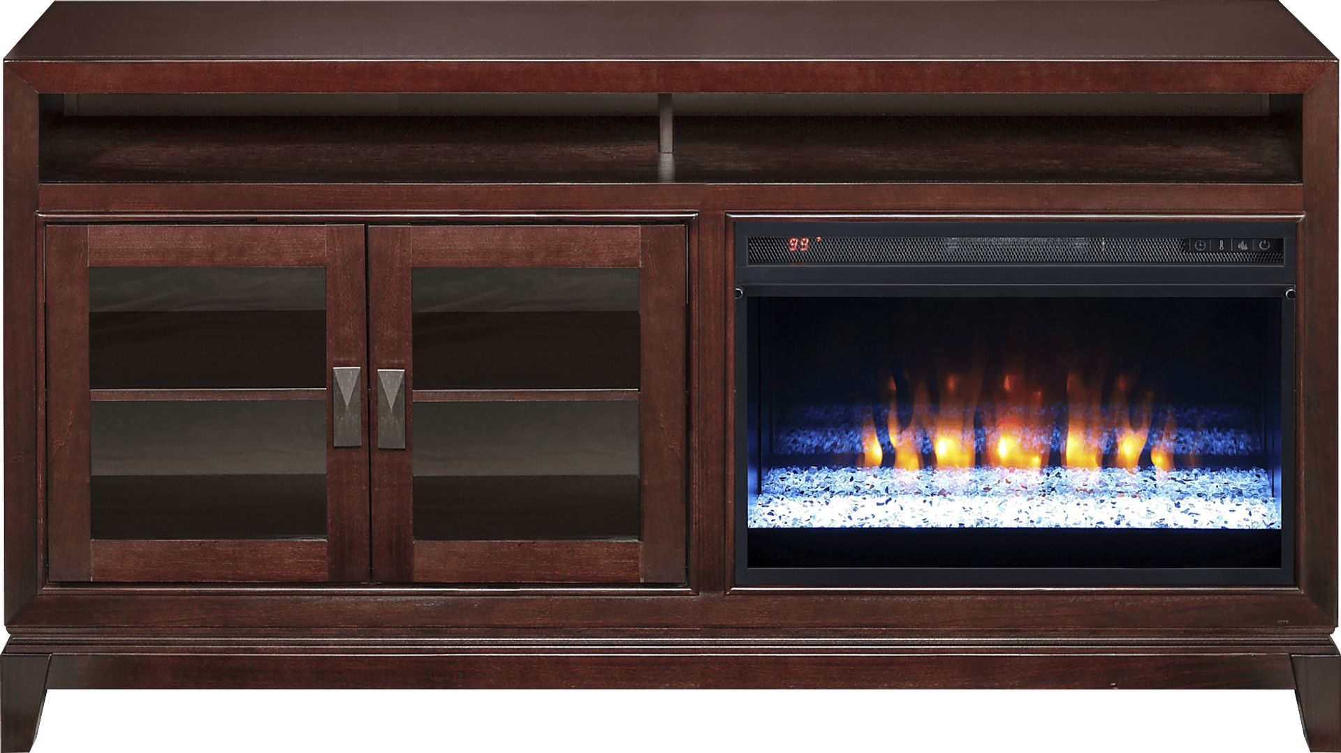 River Terrace Merlot 62 in. Console with Electric Fireplace - Image 1