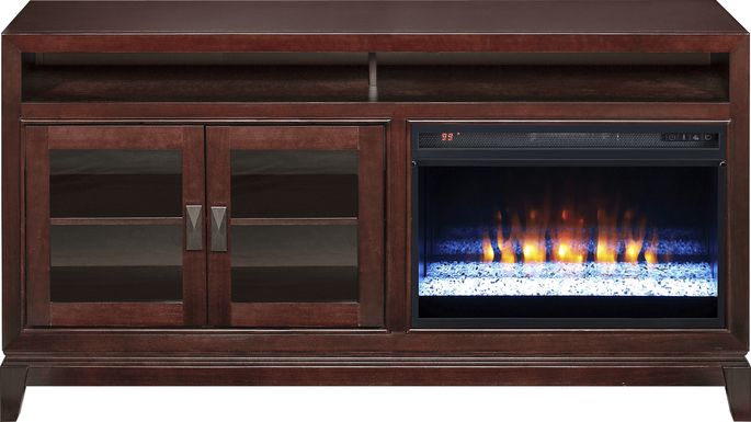 River Terrace Merlot 62 in. Console with Electric Fireplace