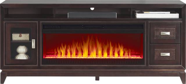 River Terrace Merlot 76 in. Console with Electric Fireplace - Thumbnail - Image 1