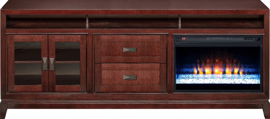 River Terrace Merlot 82 in. Console with Electric Fireplace