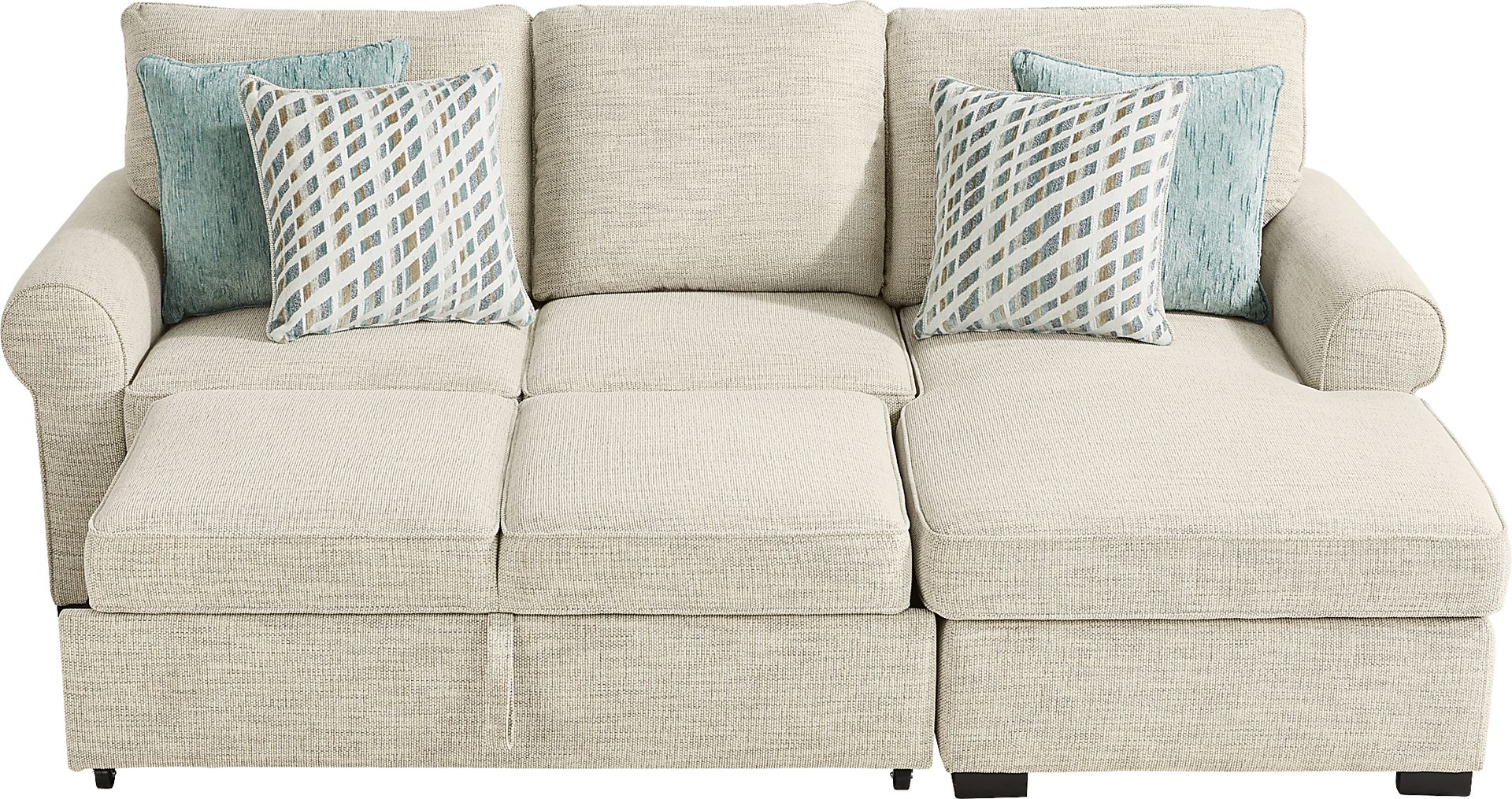 Rivera Cream 2 Pc Sleeper Sectional - Image 4