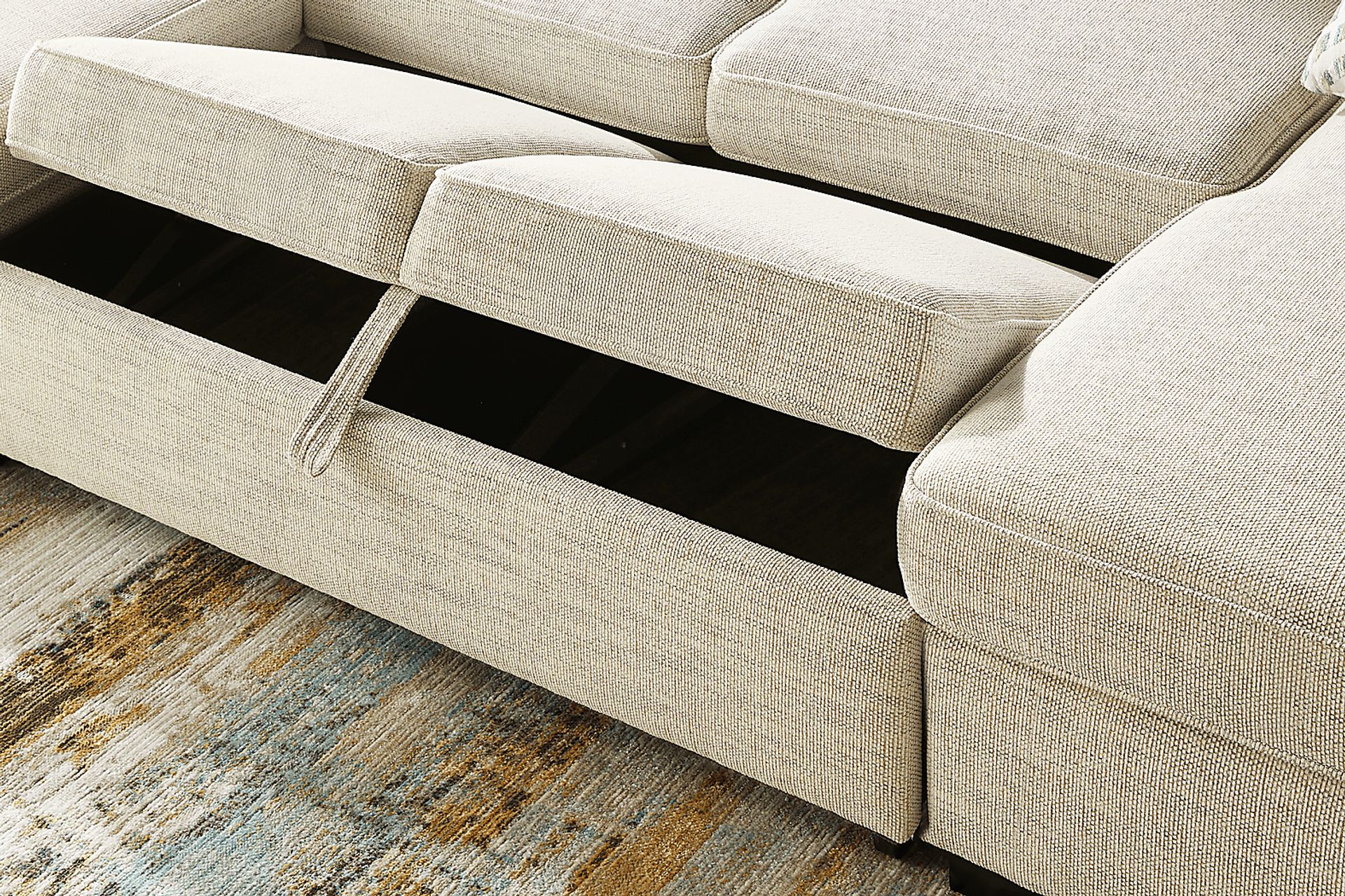 Rivera Cream 2 Pc Sleeper Sectional - Image 6