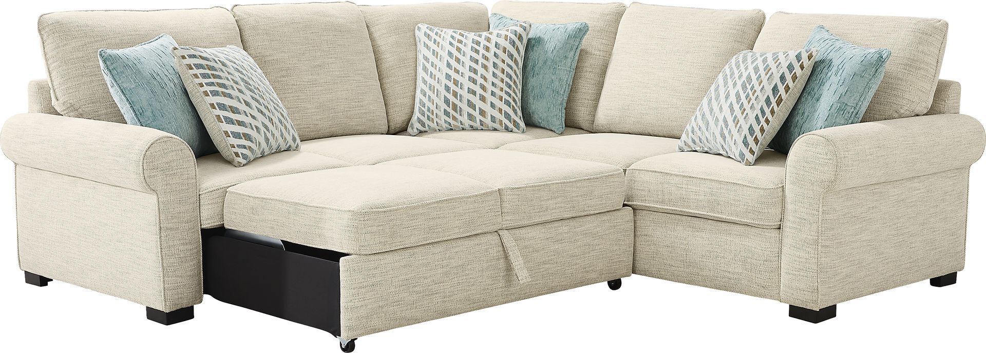 Rivera Cream 2 Pc Sleeper Sectional - Image 4
