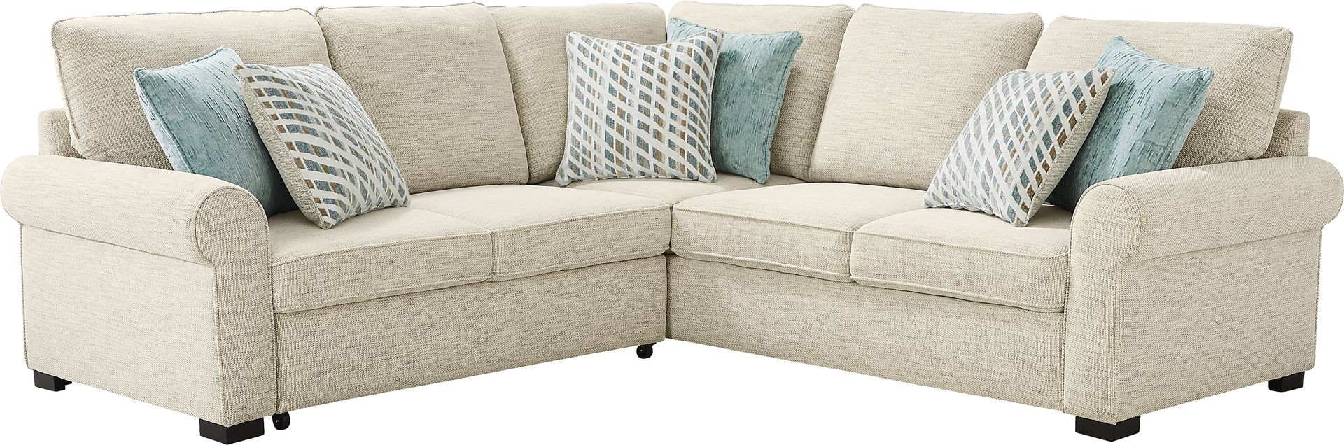 Rivera Cream 2 Pc Sleeper Sectional - Image 1